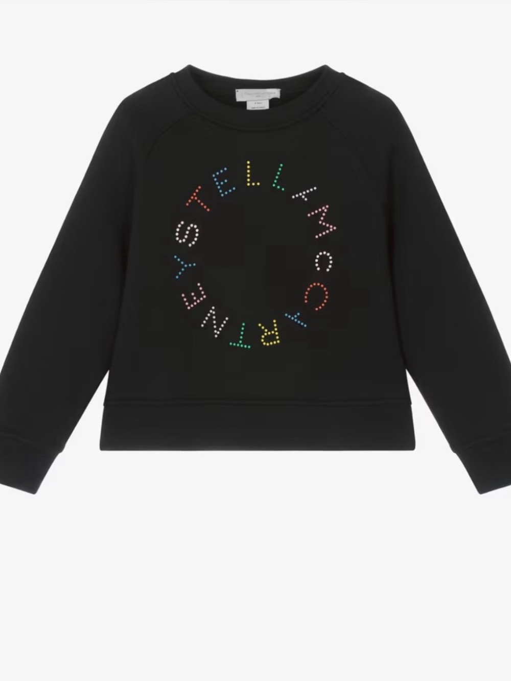 NWT Stella McCartney Black Sweatshirt with Multicolor Stud Logo